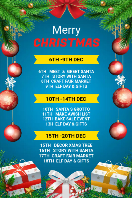 Christmas Rota Sign Plantilla de Christmas schedule | PosterMyWall