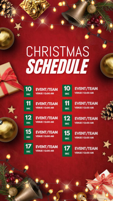 Christmas Rota Sign Copy of Christmas schedule | PosterMyWall