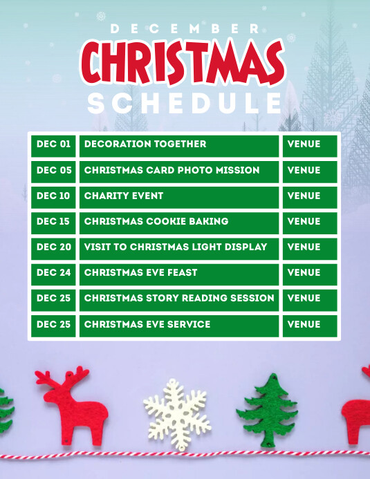 Christmas Work Rota Copy of Christmas Schedule | PosterMyWall