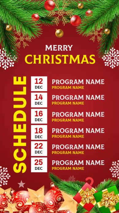 Christmas Rota Sign Copy of Christmas schedule | PosterMyWall