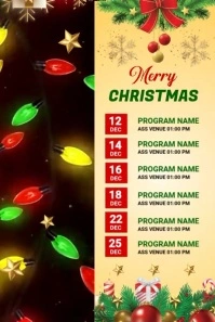 Christmas schedule ภาพกราฟิก Pinterest template