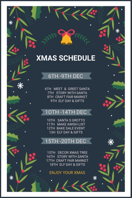 Christmas Work Rota Christmas schedule Template | PosterMyWall