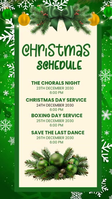 Christmas Schedule Instagram Reel template