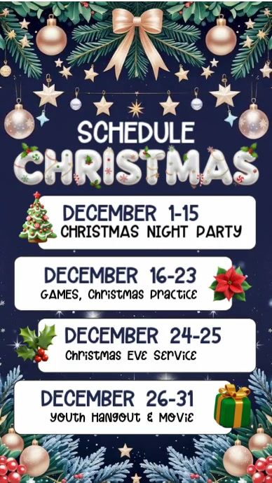 Christmas Schedule Events Instagram Reel template