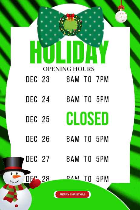 Christmas Rota Sign Christmas schedule poster Template | PosterMyWall