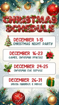 Christmas Schedule Video Ads Reel Instagram template