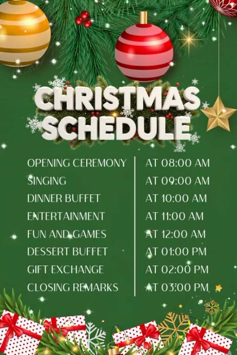Christmas Schedule Video Affiche template