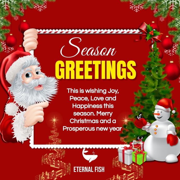 Christmas season greetings Instagram Post template