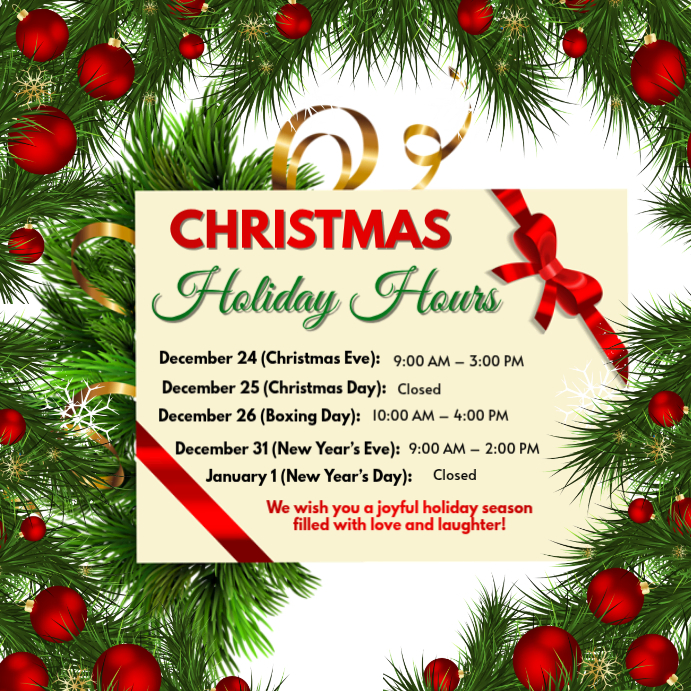 Christmas season opening hours Template | PosterMyWall
