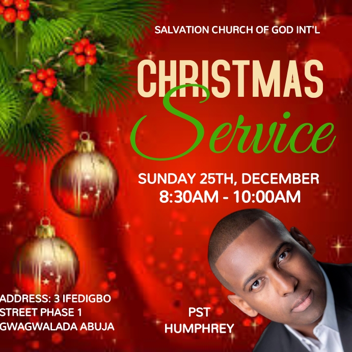 Christmas service Template PosterMyWall