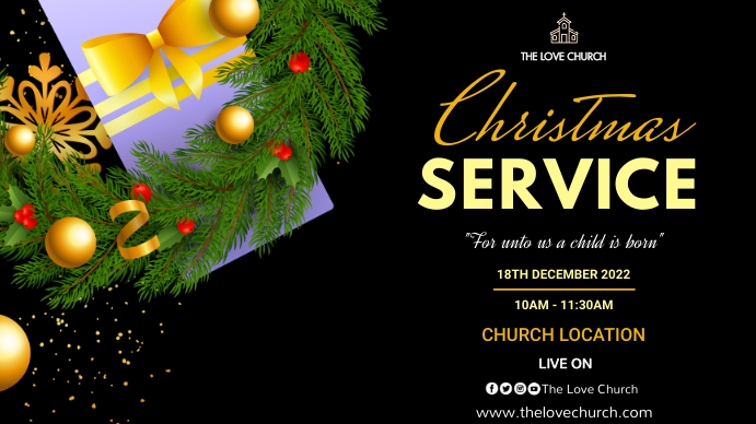 Christmas Service Digitalanzeige (16:9) template