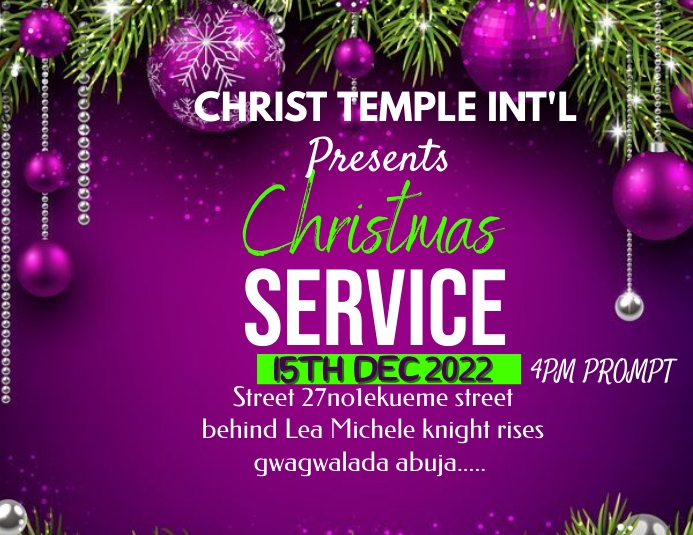 Christmas service Template PosterMyWall