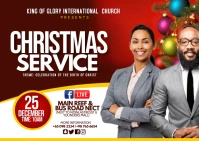 christmas service flyer Postal template