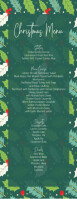 Christmas shades of green leaves Menu card Half Page Letter template