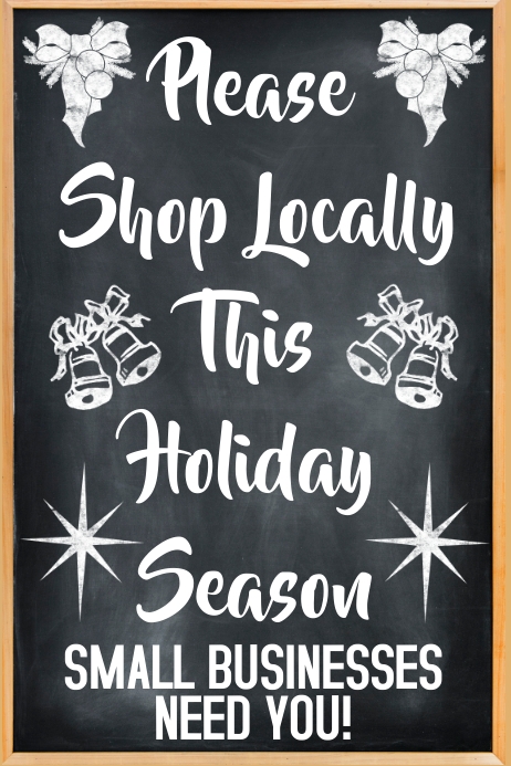 Christmas Shop Locally Poster Template Cartaz