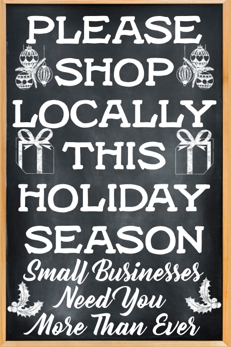 Christmas Shop Locally Poster Template Cartaz