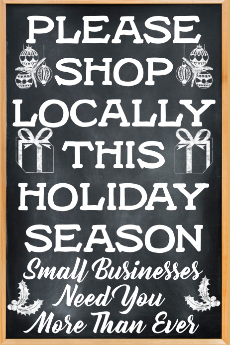 Christmas Shop Locally Poster Template Affiche