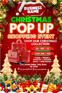 Christmas Shopping Pop-Up Event Poster template