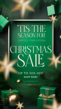 Christmas Shopping sale design template เรื่องราวบน Instagram