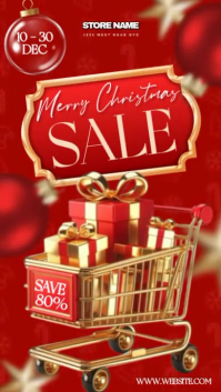 Christmas Shopping sale design template Instagram-Story