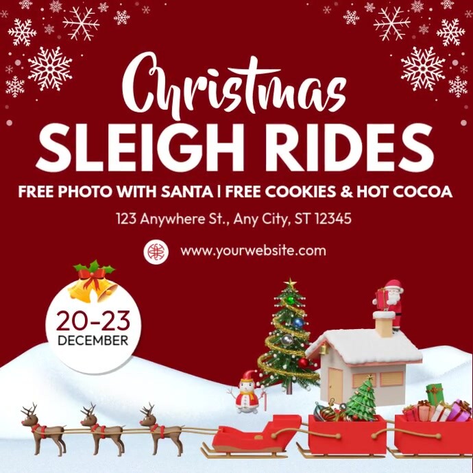 Christmas Sleigh Rides Event Template | PosterMyWall