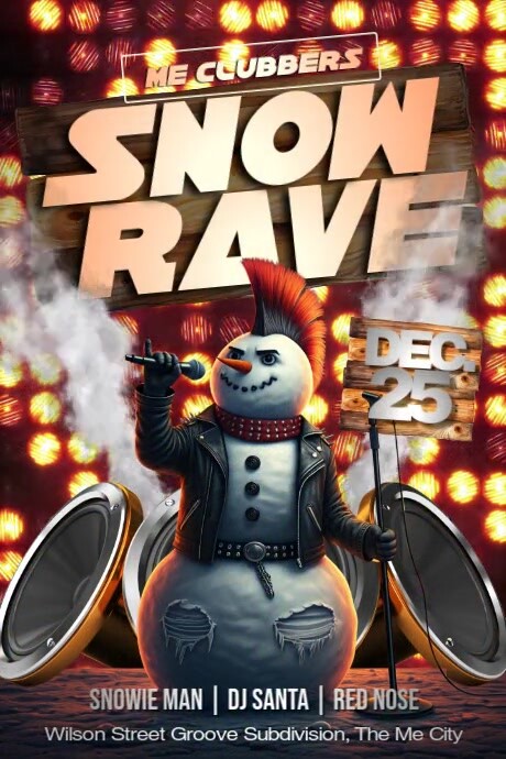 Plantilla de Christmas Snow Rave | PosterMyWall