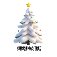 Christmas Snowy Tree Logo Logotipo template