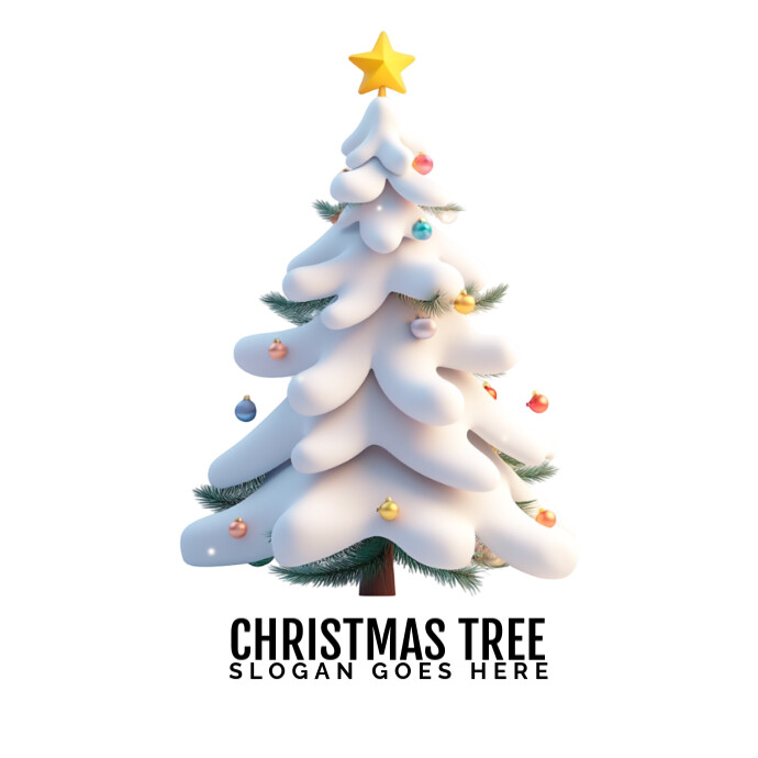 Christmas Snowy Tree Logo template