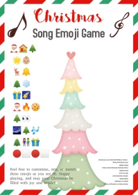 Christmas Song Emoji Game A6 template