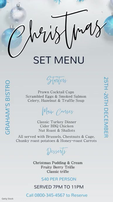 Christmas Special Digital Menu Template