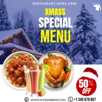 CHRISTMAS SPECIAL FOOD MENU SALE OFFER  FLYER Instagram Post template