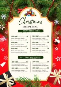 Christmas Special Menu A3 template
