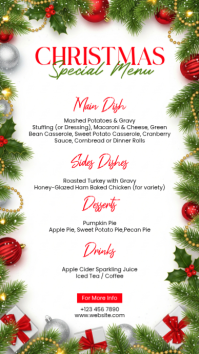 christmas special menu เรื่องราวบน Instagram template