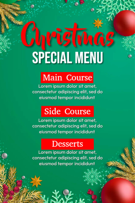Christmas Special Menu Poster template