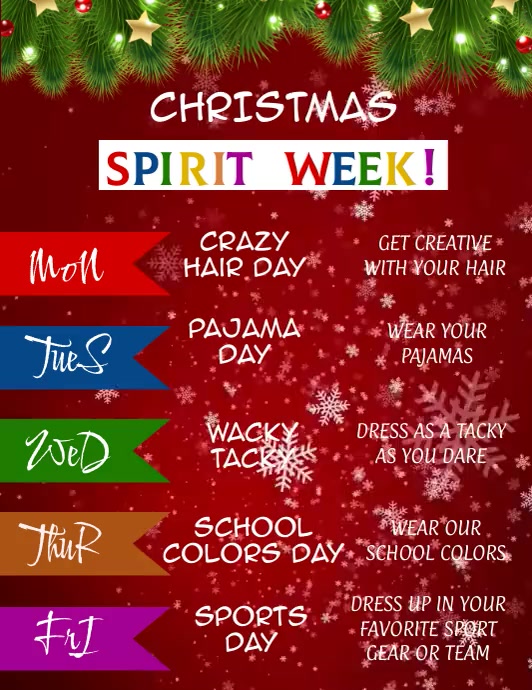 Christmas spirit week ใบปลิว (US Letter) template