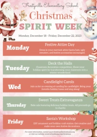 Christmas Spirit Week Flyer A6 template