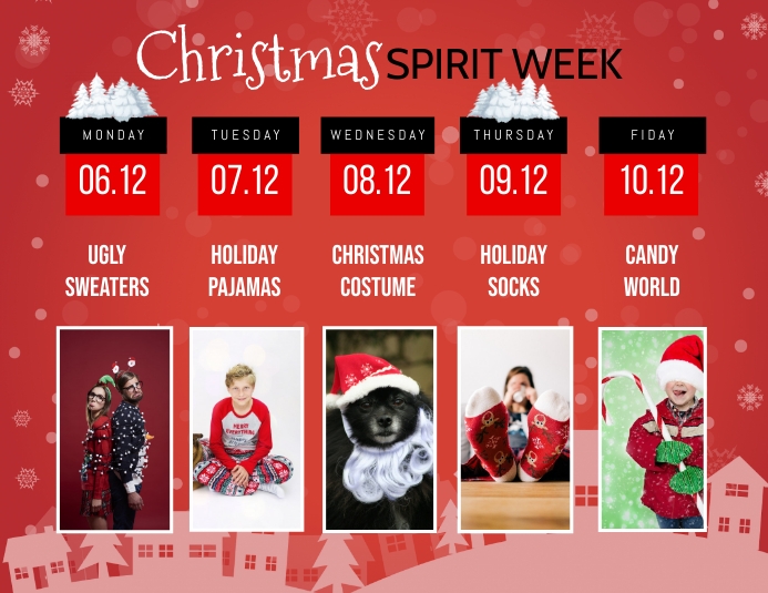 Christmas Spirit week Flyer Template ใบปลิว (US Letter)