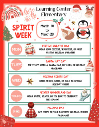 christmas spirit week flyer template free