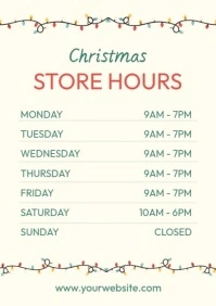 Christmas Store Hours A4 template