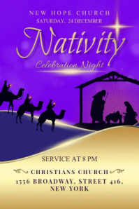 Viola Nativity Celebration Banner 4' × 6' Template