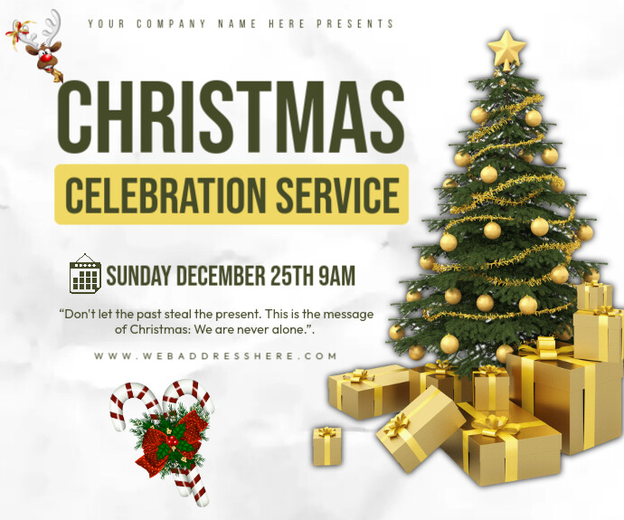 Christmas sunday service Retângulo médio template