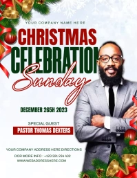 christmas sunday service Flyer (Letter pang-US) template
