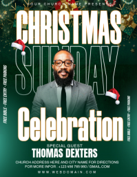 Christmas Sunday service poster Ulotka (US Letter) template