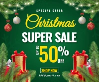 Christmas Super Sale สามเหลี่ยมขนาดใหญ่ template