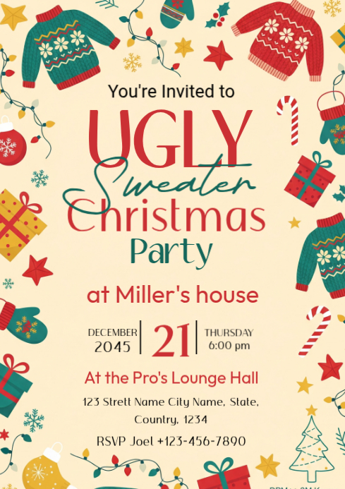 christmas sweater design A4 template