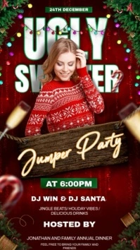 Christmas sweater party Instagram Story template