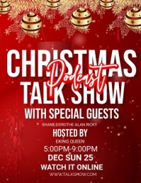 Christmas talk show flyers template