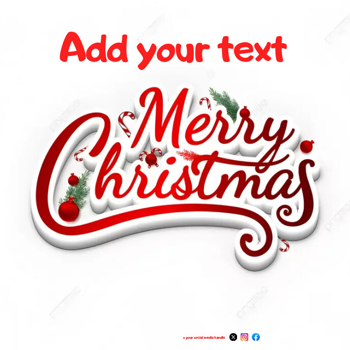 Christmas Text, Christmas Word Album Cover template