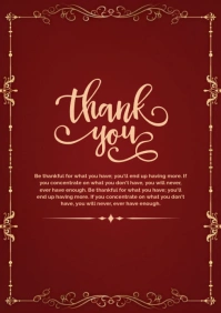 Christmas Thank You card A4 template