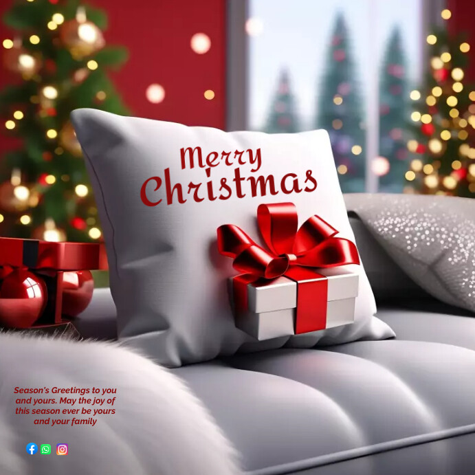 CHRISTMAS THROW PILLOW DESIGN TEMPLATE PosterMyWall